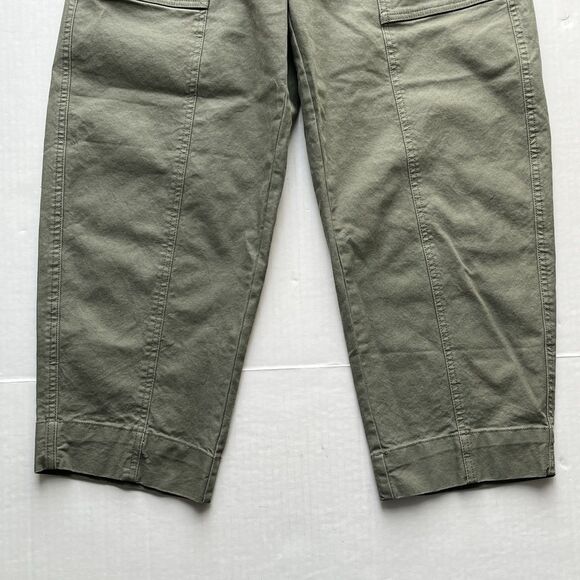 Old Navy High Waisted Barrel Leg Ankle Pants Canvas Size 4 Petite Stone Wall - Picture 4 of 13